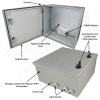 Altelix 16x16x8 Fiberglass FRP NEMA 3x / IP65 Weatherproof Equipment Enclosure with Equipment Mounting Plate and 120VAC Outlets