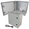 Altelix 16x16x8 Fiberglass FRP NEMA 3x / IP65 Weatherproof Equipment Enclosure with Steel Equipment Mounting Plate and 120VAC Outlets and Power Cord