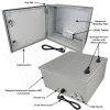 Altelix 16x16x8 NEMA 4X Fiberglass Weatherproof Enclosure with Equipment Mounting Plate & 120 VAC Outlets & Power Cord