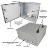 Altelix 16x16x8 Fiberglass Weatherproof NEMA 4X Enclosure with 100-240 VAC Universal Power Outlet