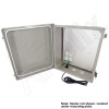 Altelix 14x12x8 Fiberglass Weatherproof Heated NEMA Enclosure with 200W Heater, 120 VAC Outlets & Power Cord