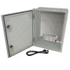 Altelix 16x12x8 Fiberglass FRP NEMA 3x / IP65 Weatherproof Equipment Enclosure with Equipment Mounting Plate and 120VAC Outlets and Power Cord