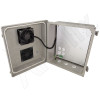 Altelix 14x12x8 Fiberglass Weatherproof Vented NEMA Enclosure with 120 VAC Outlets & 85&deg;F Turn-On Cooling Fan