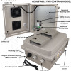 Altelix 14x12x8 Fiberglass Vented Weatherproof NEMA Enclosure with Cooling Fan, 120 VAC Outlets & Power Cord