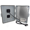 Altelix 17x14x6 Polycarbonate + ABS Vented Fan Cooled Weatherproof NEMA Enclosure with Aluminum Mounting Plate, 120 VAC Outlets and Power Cord