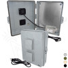 Altelix 17x14x6 Polycarbonate + ABS Vented Fan Cooled Weatherproof NEMA Enclosure with Aluminum Mounting Plate, 120 VAC Outlets, (2) USB Ports and Power Cord