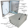 Altelix 24x16x9 Insulated NEMA 4X Fiberglass Heated Weatherproof Enclosure with Equipment Mounting Plate & 120 VAC Outlets