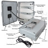 Altelix 17x14x6 Polycarbonate + ABS Vented Fan Cooled Weatherproof NEMA DIN Rail Enclosure with Aluminum Mounting Plate, 120 VAC Outlets and Power Cord