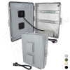 Altelix 17x14x6 Polycarbonate + ABS Vented Fan Cooled Weatherproof NEMA DIN Rail Enclosure with Aluminum Mounting Plate, 120 VAC Outlets and Power Cord