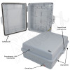 Altelix 14x11x5 IP55 NEMA 3R PC+ABS Plastic Weatherproof Utility Enclosure with Hinged Door