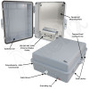 Altelix 14x11x5 Polycarbonate + ABS Weatherproof NEMA Enclosure with 100-240 VAC Universal Power Outlet