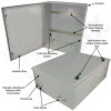 Altelix 32x24x12 Industrial DIN Rail Enclosure Fiberglass NEMA 4X IP65