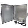 Altelix 17x14x6 Polycarbonate + ABS Weatherproof NEMA Enclosure with Aluminum Mounting Plate, 120 VAC Outlets & Power Cord