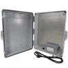 Altelix 17x14x6 Polycarbonate + ABS Weatherproof NEMA Enclosure with Aluminum Mounting Plate, 120 VAC GFCI Outlets & Power Cord