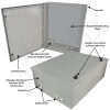 Altelix 32x24x12 NEMA 4X Fiberglass Weatherproof Enclosure with Equipment Mounting Plate & 100-240 VAC Universal Power Outlet