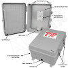 Altelix 14x11x7 IP66 NEMA 4X Outdoor Weatherproof Emergency Phone Call Box and Service Phone Box