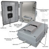 Altelix 14x11x5 Polycarbonate + ABS Vented Weatherproof NEMA Enclosure with 100-240 VAC Universal Power Outlet