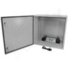 Altelix 24x24x16 Steel Weatherproof NEMA Enclosure with Dual Cooling Fans, 120 VAC Outlets and Power Cord