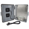 Altelix 14x11x5 Polycarbonate + ABS Vented Fan Cooled Weatherproof NEMA Enclosure with Aluminum Mounting Plate, 120 VAC Outlets & Power Cord