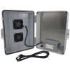 Altelix 14x11x5 Polycarbonate + ABS Vented Fan Cooled Weatherproof NEMA Enclosure with Aluminum Mounting Plate, 120 VAC GFCI Outlets & Power Cord