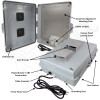 Altelix 17x14x6 Polycarbonate + ABS Vented Weatherproof NEMA Enclosure with Aluminum Mounting Plate, 120 VAC Outlets & Power Cord