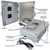 Altelix 17x14x6 Polycarbonate + ABS Vented Weatherproof NEMA Enclosure with Aluminum Mounting Plate, 120 VAC GFCI Outlets & Power Cord Altelix 17x14x6 Polycarbonate + ABS Vented Weatherproof NEMA Enclosure with Aluminum Mounting Plate, 120 VAC GFCI Outlets & Power Cord