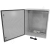 Altelix 28x24x16 NEMA 4X Steel Weatherproof Enclosure with 120 VAC Outlets and Power Cord