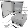 Altelix 24x20x12 Vented Steel Weatherproof NEMA Enclosure with 120 VAC Outlets and Power Cord