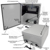 Altelix 24x28x16 19" 6U Rack Steel Weatherproof NEMA Enclosure with Dual Cooling Fans, 120 VAC Outlets and Power Cord