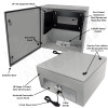 Altelix 24x24x12 NEMA 4X 19" 6U Rack Steel Weatherproof Enclosure with 120 VAC Outlets and Power Cord