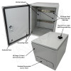 Altelix 16x12x12 Industrial DIN Rail NEMA 4X Steel Weatherproof Enclosure