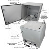 Altelix 24x24x24 Vented Steel Weatherproof NEMA Enclosure with 120 VAC Outlets and Power Cord