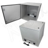 Altelix 24x24x24 Steel Heated Weatherproof NEMA Enclosure with Dual Cooling Fans, 400W Heater, 120 VAC Outlets and Power Cord