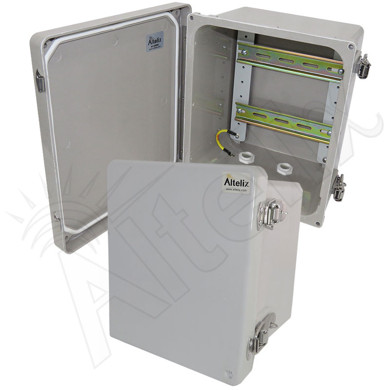 Altelix 10x8x6 Industrial DIN Rail Enclosure Fiberglass NEMA 4X