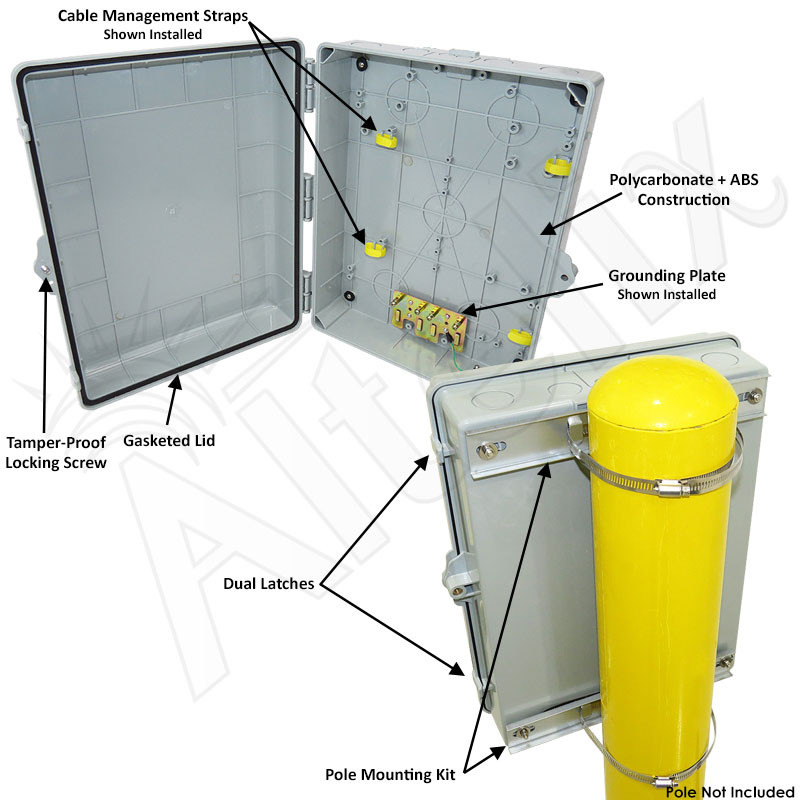 Altelix 17x14x6 PC + ABS Weatherproof Utility Box NEMA Enclosure