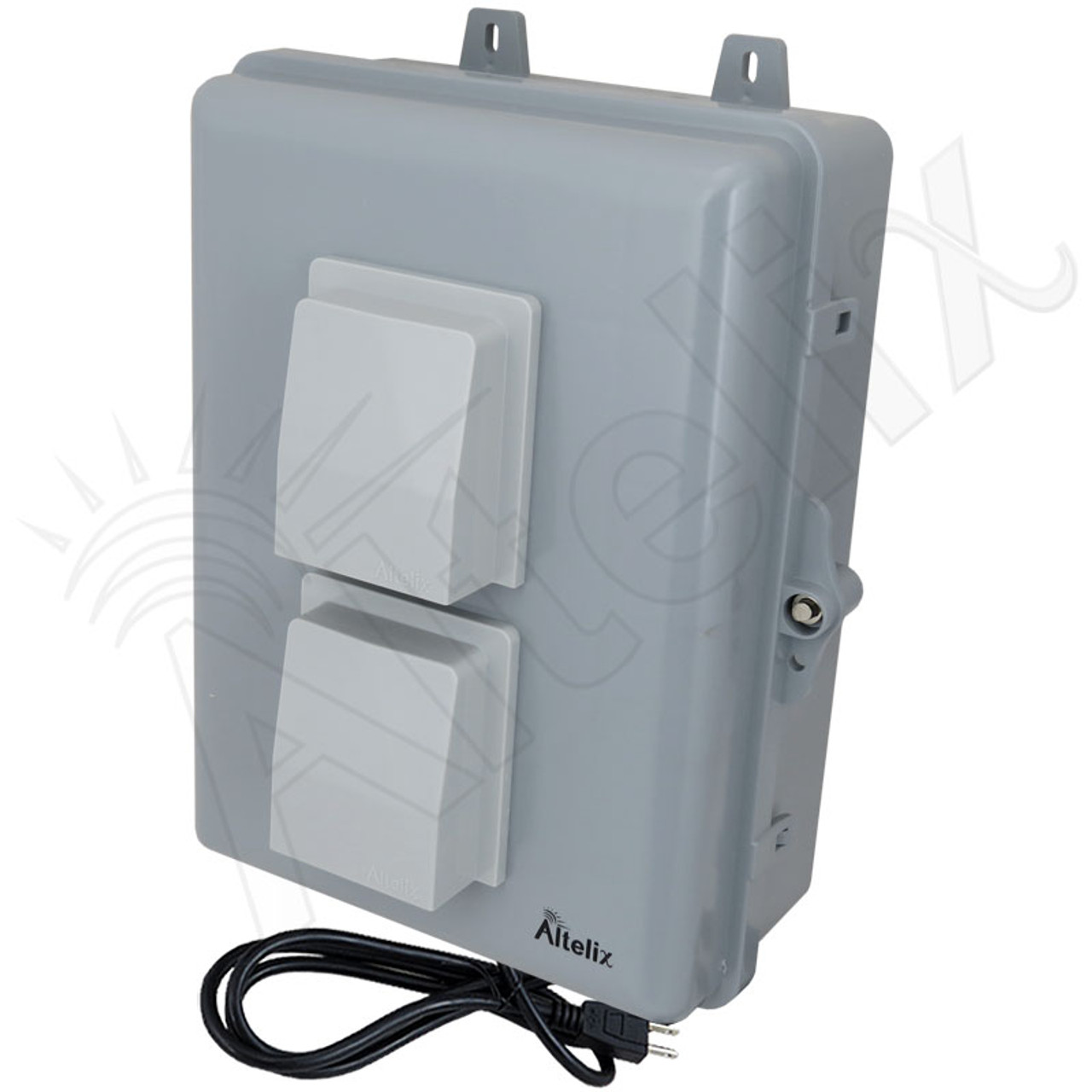 Altelix 12x9x7 PC+ABS Weatherproof Vented Utility Box NEMA Enclosure with  Cooling Fan, 120 VAC 3-Prong Power Plug & Power Cord - Altelix
