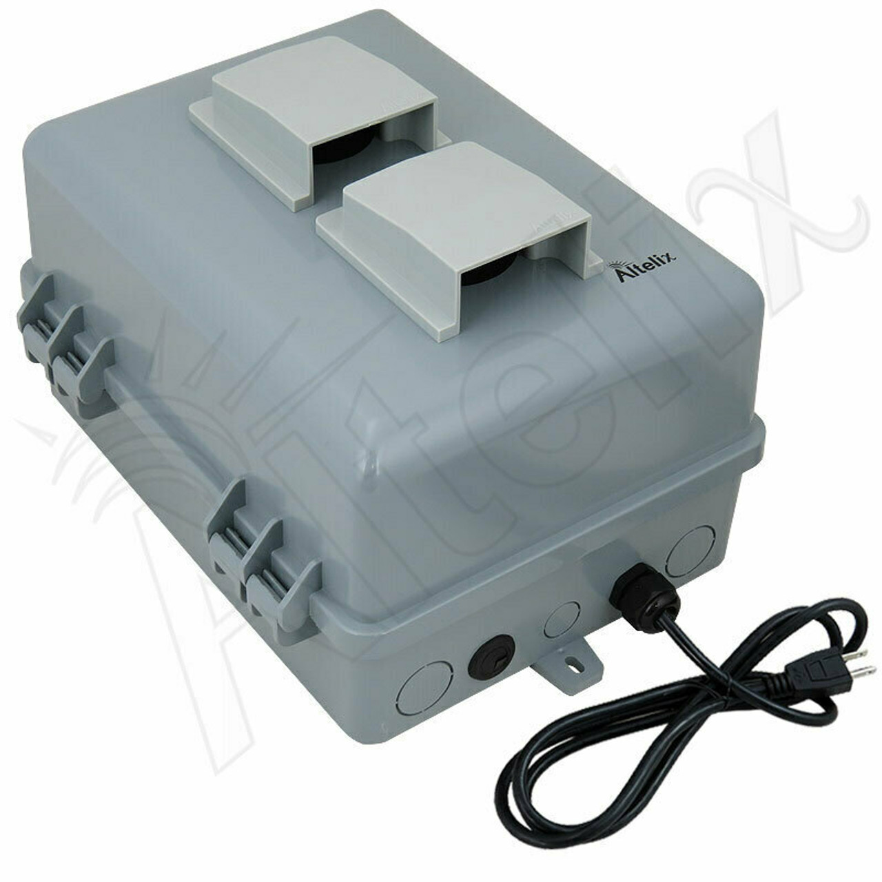 Altelix 12x9x7 PC+ABS Weatherproof Vented Utility Box NEMA Enclosure with  120VAC Power Terminal & Power Cord