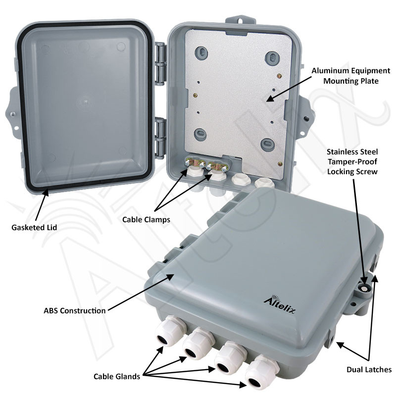 Altelix 9x8x3 NEMA 4X Polycarbonate Utility Box with Aluminum