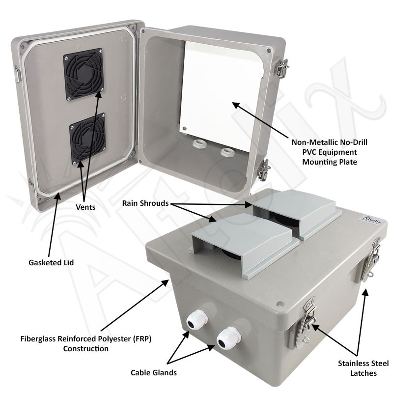 Altelix 10x8x6 Fiberglass Vented Indoor / Outdoor RF Transparent