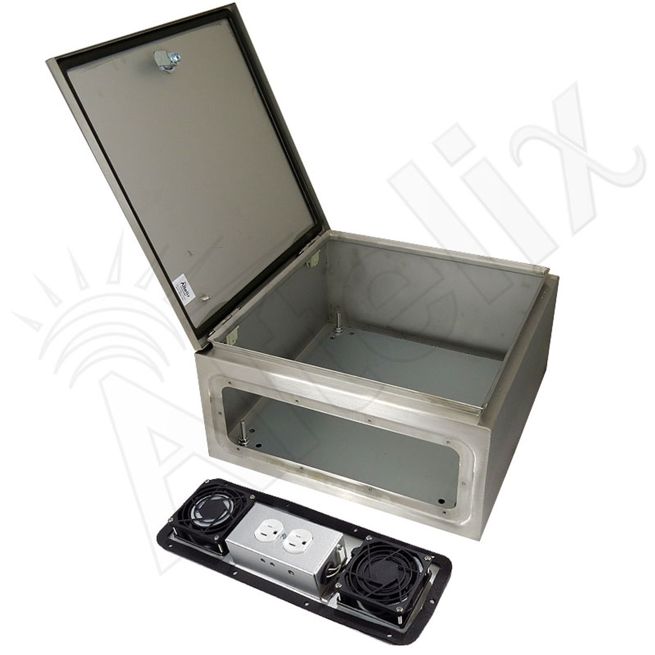 Altelix 16x16x8 Stainless Steel Weatherproof NEMA Enclosure with Dual  Cooling Fans, 120 VAC Outlets and Power Cord