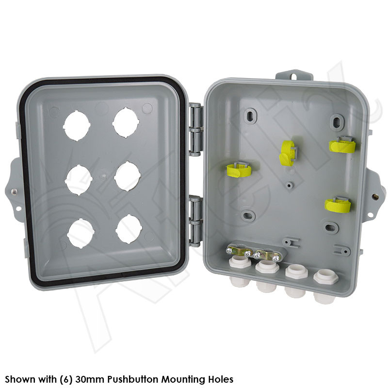 Altelix 9x8x3 NEMA 4X Polycarbonate Pushbutton Enclosure