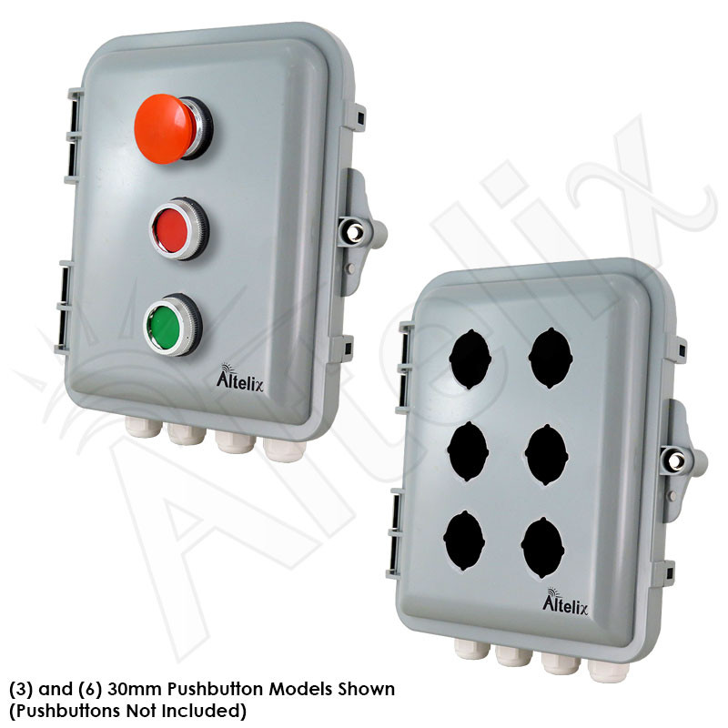 Altelix 9x8x3 NEMA 4X Polycarbonate Pushbutton Enclosure
