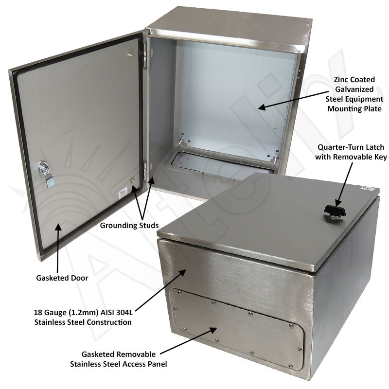 Altelix 20x16x12 NEMA 4X Stainless Steel Weatherproof Enclosure