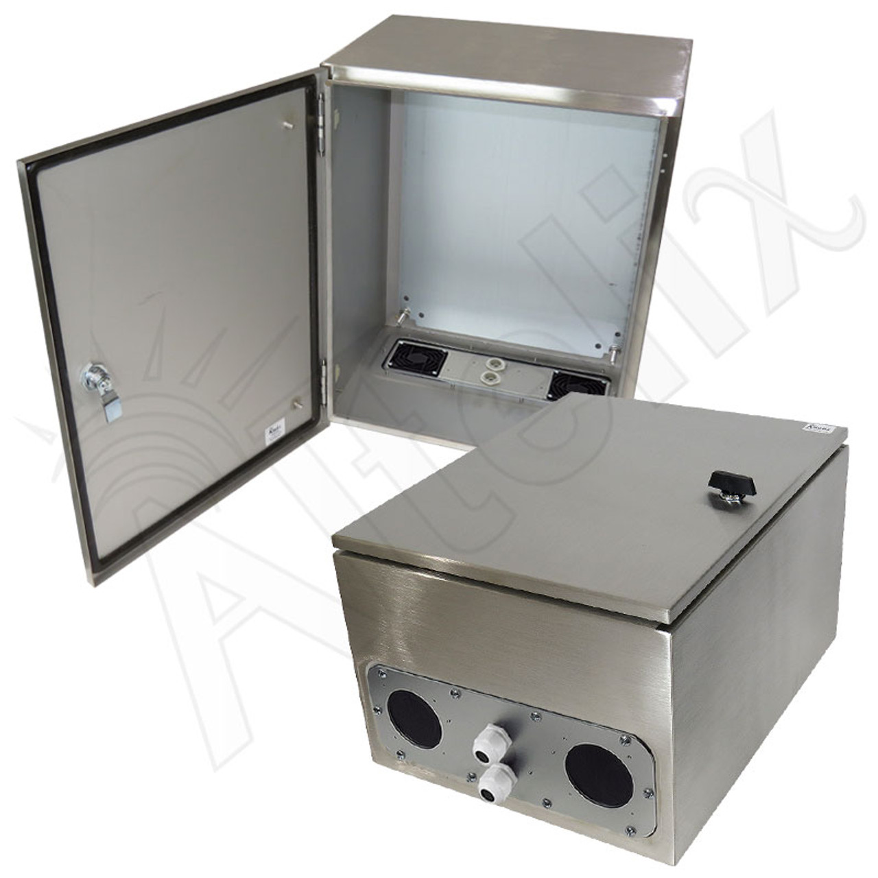 Altelix 20x16x12 Vented Stainless Steel Weatherproof NEMA Enclosure with  Steel Equipment Mounting Plate