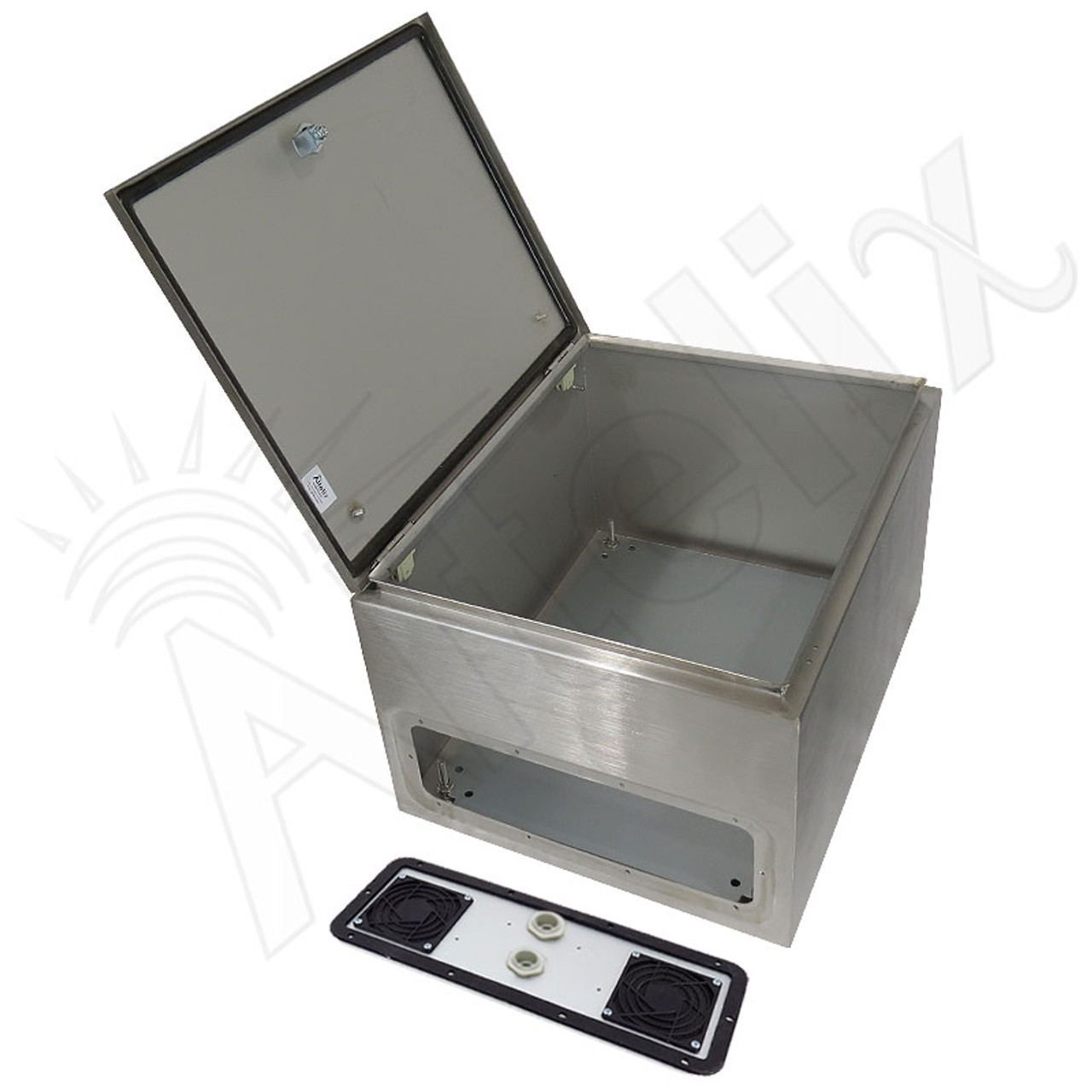 Altelix 20x16x12 Vented Stainless Steel Weatherproof NEMA Enclosure with  Steel Equipment Mounting Plate