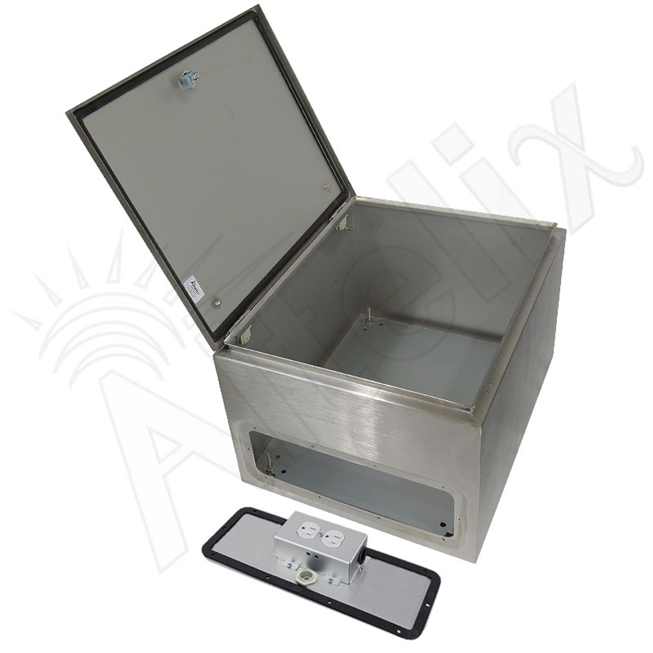 Altelix 20x16x12 NEMA 4X Stainless Steel Weatherproof Enclosure with 120  VAC Outlets and Power Cord