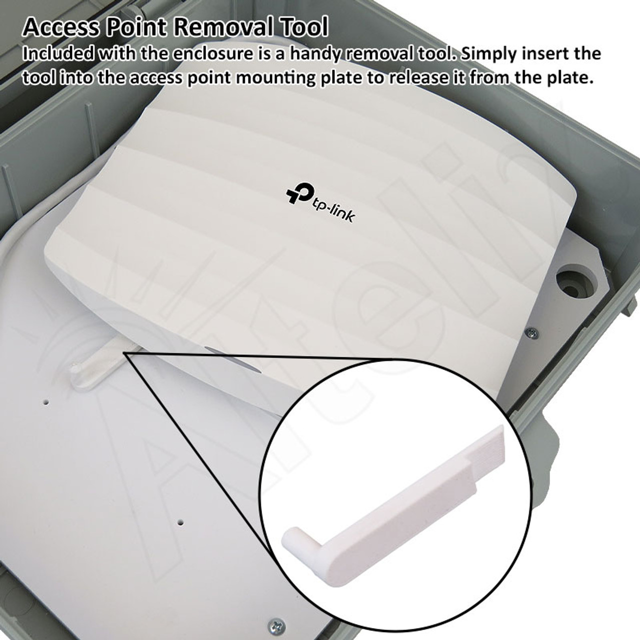 Altelix Weatherproof Vented WiFi Enclosure for TP-Link® EAP650 AX3000 WiFi 6  Access Point with 120VAC Outlet and Power Cord - Altelix