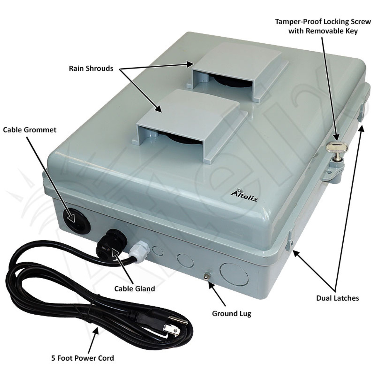 Altelix Polycarbonate Fan Cooled Weatherproof Enclosure for ASUS® / Intel®  NUC Pro 10, NUC Pro 11, NUC Pro 12 and NUC Pro 13 Mini PC