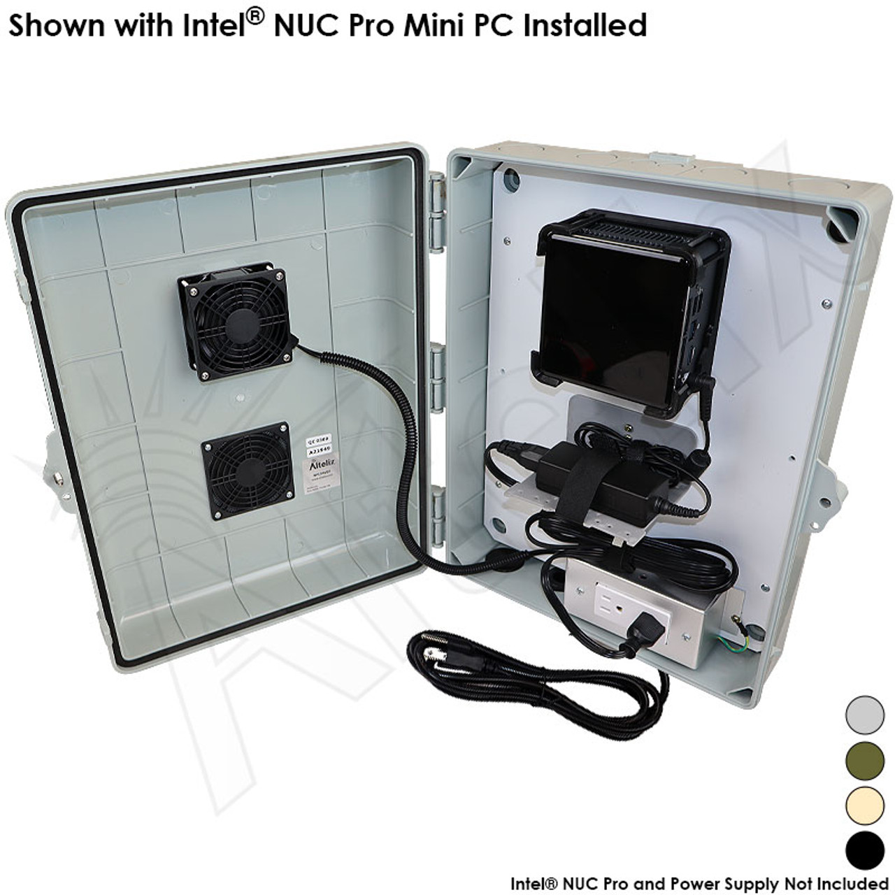 Altelix Polycarbonate Fan Cooled Weatherproof Enclosure for ASUS® / Intel®  NUC Pro 10, NUC Pro 11, NUC Pro 12 and NUC Pro 13 Mini PC