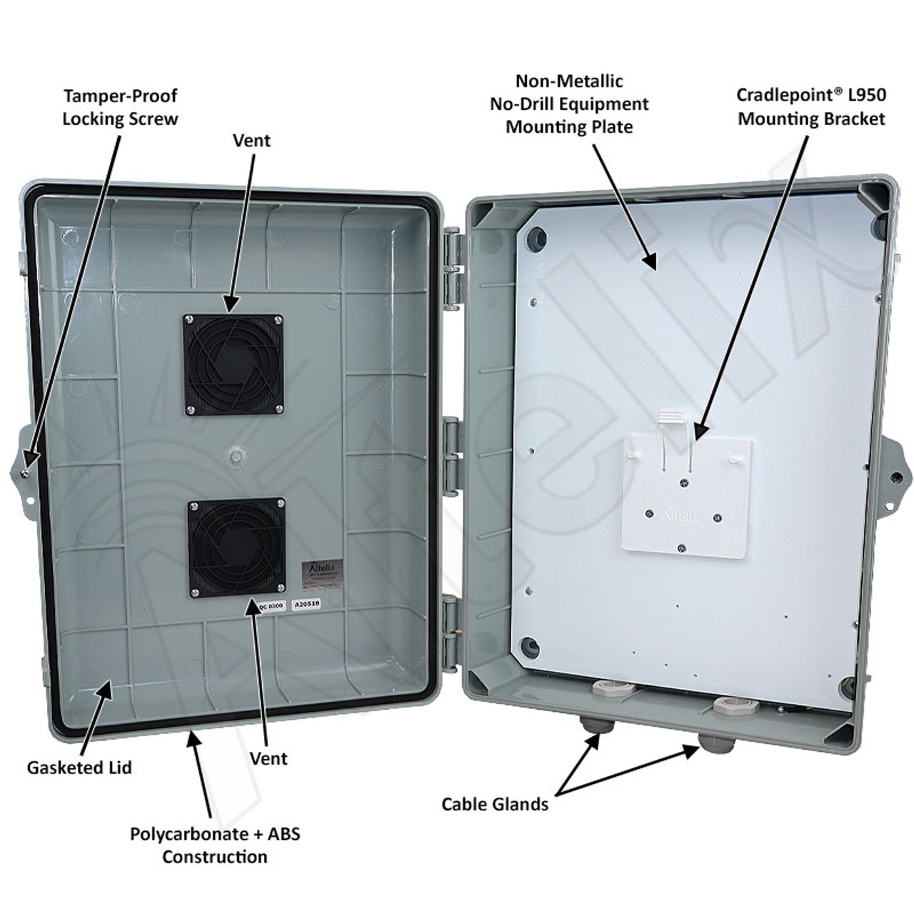 Altelix Weatherproof Vented Enclosure for Cradlepoint® L950